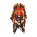 Abstrakte Streifen Geometrische Graphik Schal Vintage Quasten Tribal Cardigan Schals Stola